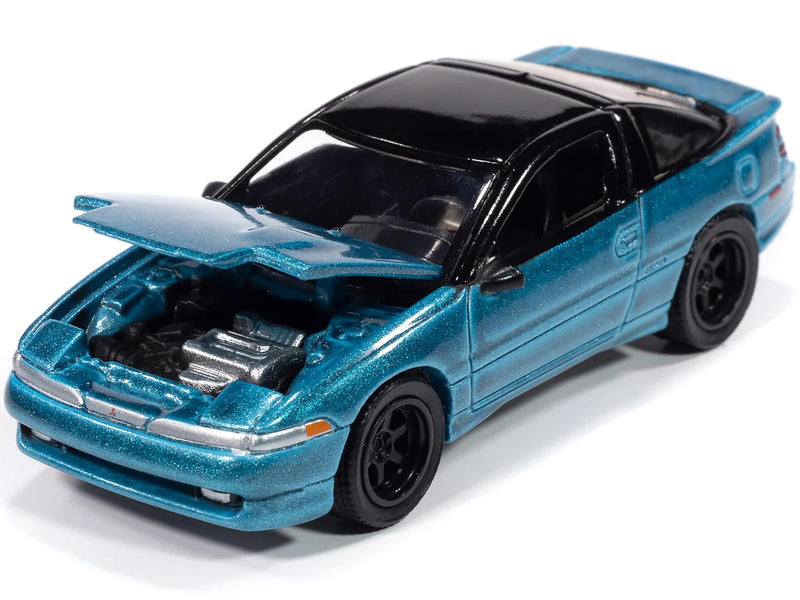 Auto World Premium Diecast 1991 Mitsubishi Eclipse GSX Tennessee Blue Toy Vehicle - 1:64 Scale