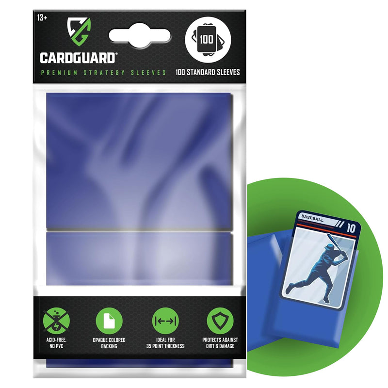 Cardguard Premium Clear Card Sleeves, 100Ct – Standard Size Penny Sleeves For Pokémon, Sports Cards, Baseball, Football, And Collectible Trading Cards – Acid-Free, PVC-Free, Durable Protection, Blue