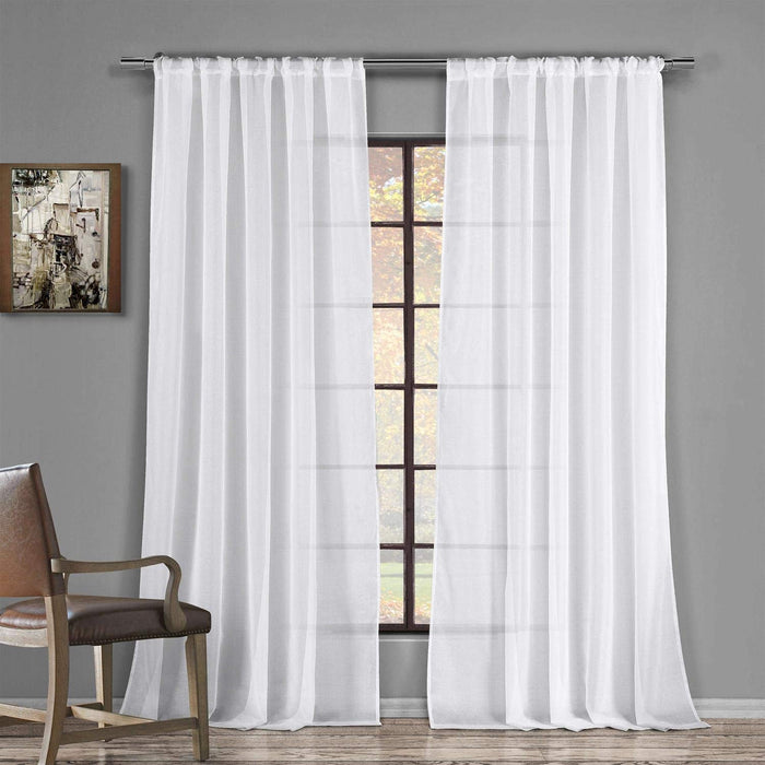 Home Maison Maldon Solid Window Curtain, 37X84, White