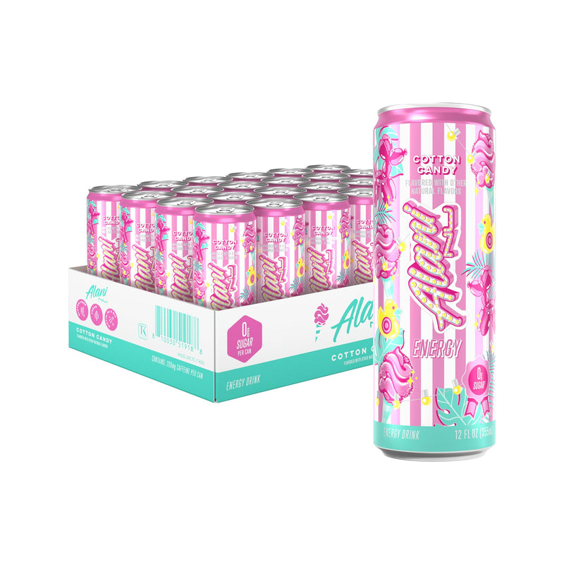 Alani Nu COTTON CANDY Sugar Free, Low Calorie Energy Drinks, 200Mg Caffeine, Biotin B Vitamins, Zero Sugar, 10 Calories, 12 Fl Oz Cans, 24 Pack (LOCAL PICKUP ONLY)
