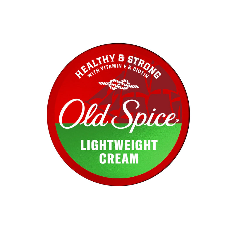 Old Spice Lightweight Cream For Men, Healthy & Strong With Vitamin E & Biotin, Men's Hair Styling Lightweight Cream, Low-Medium Hold, Matte Finish, 2.22 Oz