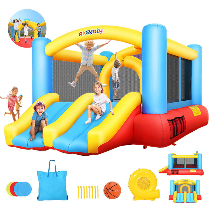 AKEYDIY Bounce House For Kids,13 X 12Ft Obstacle Course Bounce House Jump 'N Slide For 3-12 Yr Kids, Inflatable Bouncy House With Double Slides&Large Bounce Area - Bouncy Castle For Indoor/Backyard (LOCAL PICKUP ONLY)