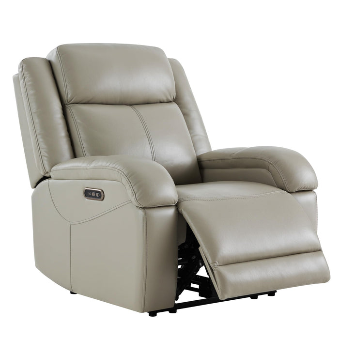 Watson & Whitely Genuine Leather Power Recliner Chairs For Adults, Wall Hugger RV Recliner With Power Headrest & Charging Ports, Electric Recliner Sofa Chair For Living Room, Grey (LOCAL PICKUP ONLY)