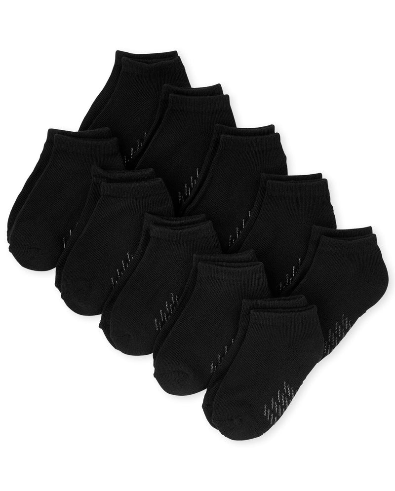 The Children's Place,Unisex Baby,And Toddler Variety Ankle Socks,Black 10-Pack,12 Months,24 Months