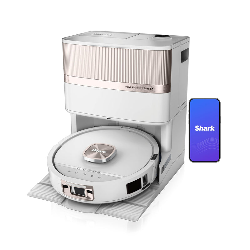Shark Powerdetect UV Reveal 2-In-1 Robot Vacuum & Mop | UV Stain Detect, Powerful Suction, Hypersonic Mopping | Neuronav AI, Thermacharged Hygiene Suite | 60-Day Capacity, 30-Day Tank | White/AV3000XE (LOCAL PICKUP ONLY)