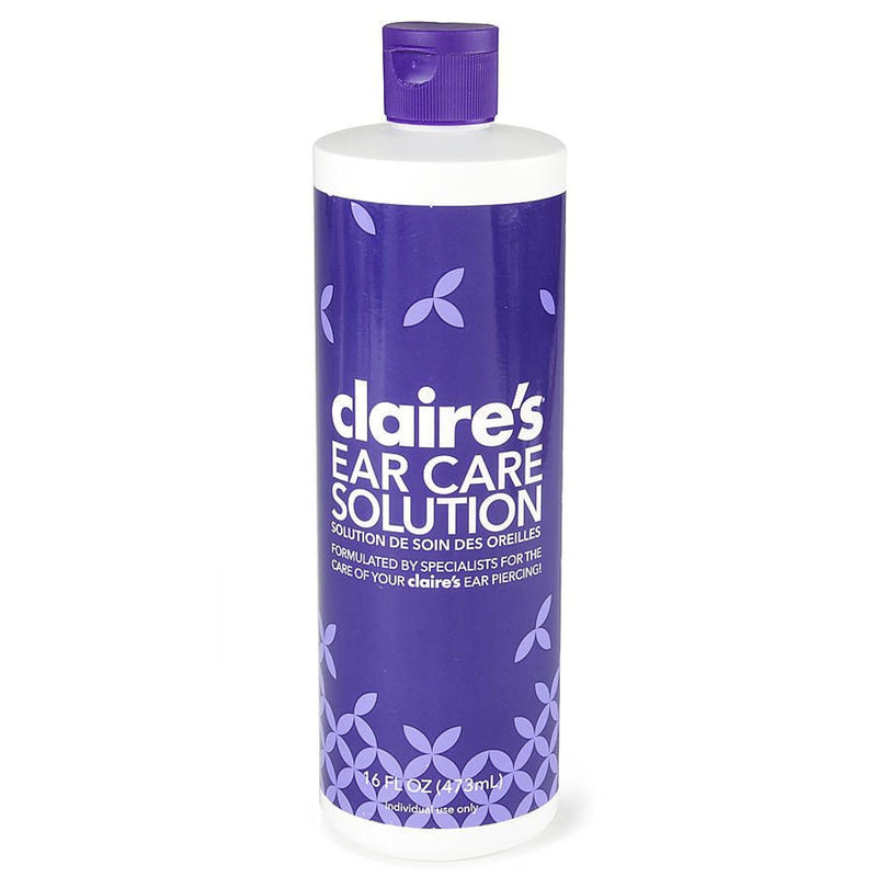 Claire's Standard Aftercare Ear Piercing Solution – Avoid Infections On Pierced Ears, Nose Piercings, And Belly Button Piercings – Ideal Hole Cleaner For Piercings - 16 Fl Oz