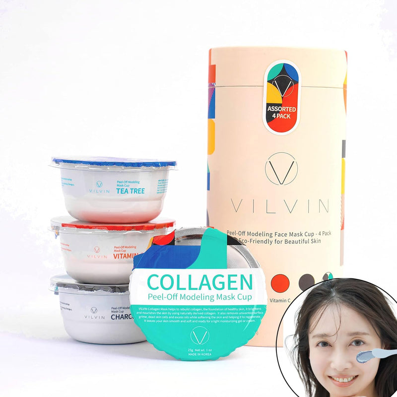 VILVIN Vitamin C Peel Off Jelly Face Mask Powder Pack - Korean Face Mask Skin Care For Soothing And Pore Management - Modeling Mask - Face Mask Set