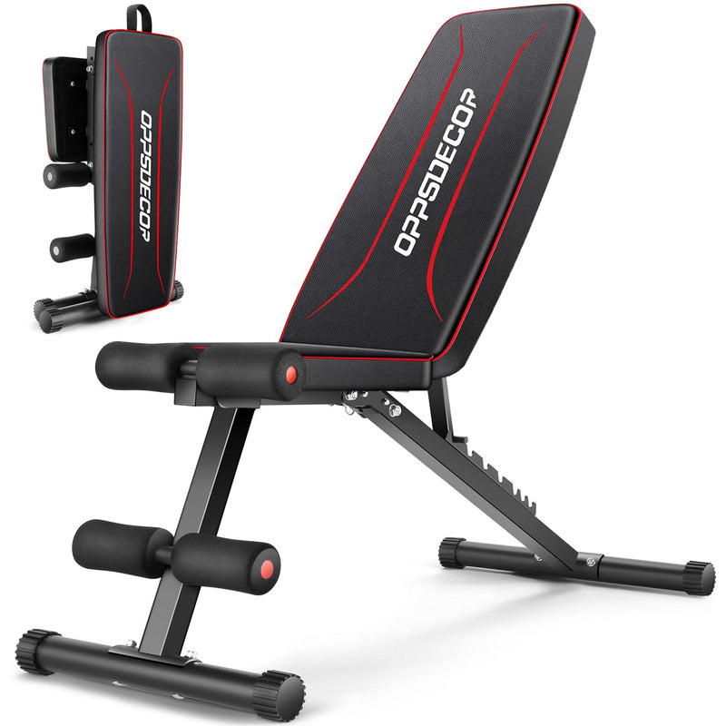 OPPSDECOR Weight Bench For Home Gym, 660LBS Fast Foldable Workout Bench Press For Home Gym Full Body Strength Training, 8 Adjustable Backrests Incline/Flat/Decline Sit Up Bench (LOCAL PICKUP ONLY)