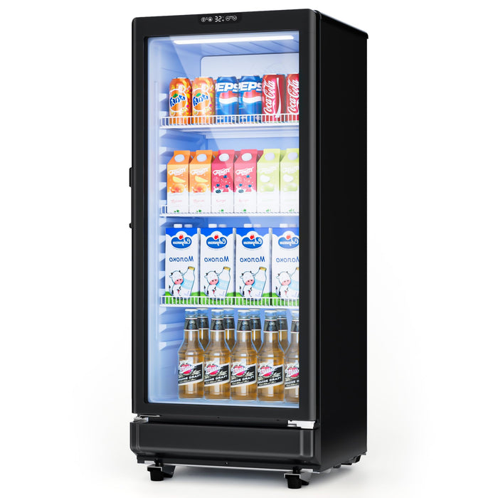 ICEVIVAL 6 Cu.Ft Commercial Refrigerators, Display Fridge With Double-Tempered Glass Door, Beverage Cooler For Bar, Office, Restaurant, Outdoor Beverage Refrigerator With Locking, Key & LED (LOCAL PICKUP ONLY)
