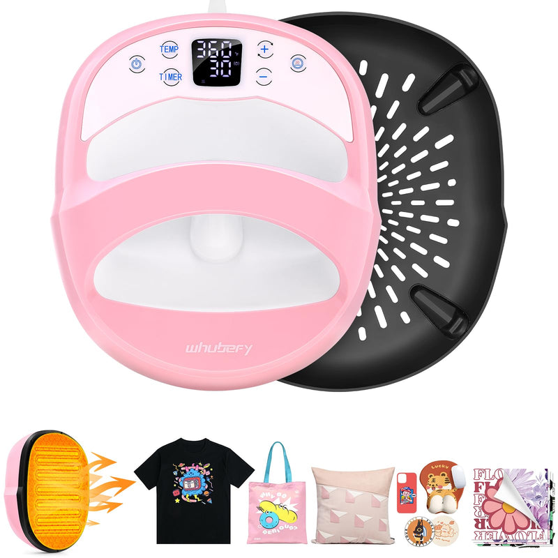 Whubefy Heat Press Machine For T Shirts,12 X 10 In Shirt Press For Sublimation, HTV Vinyl, Portable Press Machine Ideal For T-Shirts, Tote Bags, Pillows, Aprons & More