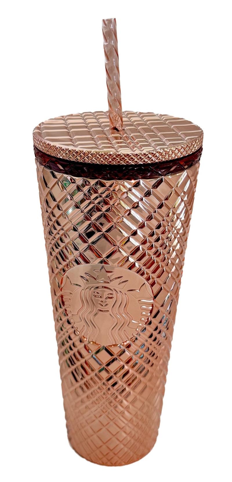 Starbucks 2023 Winter Holiday Jeweled 24Oz Tumbler Cold Cup - Rose Gold
