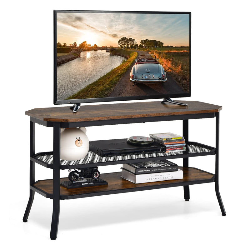 Tangkula TV Stand For Tvs Up To 46 Inch, Rustic Brown (LOCAL PICKUP ONLY)