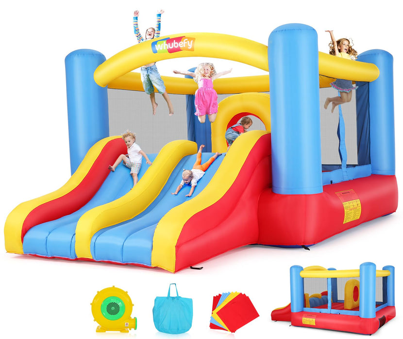 Whubefy Bounce House For Kids 3-10, 12.6Ftx9ft Inflatable Bounce House With Blower For Big Kids 3-6 With Double Slide Obstacle, Indoor Outdoor Blow Up Bouncy Castle Jump House For Family Backyard Fun (LOCAL PICKUP ONLY)