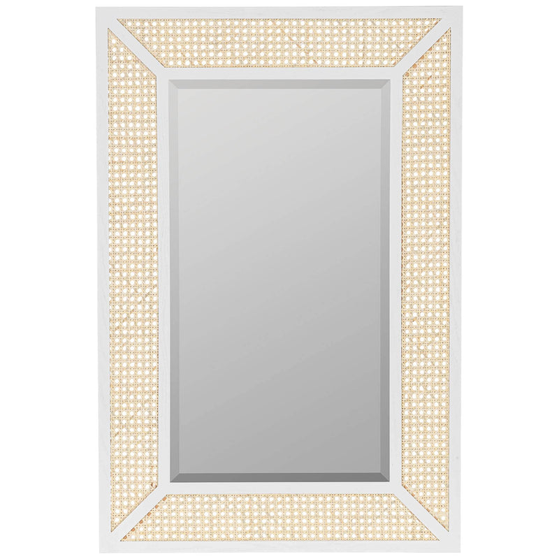 Cooper Classics Dani Natural Cane And White Wood 24 1/4" X 36" Wall Mirror (LOCAL PICKUP ONLY)