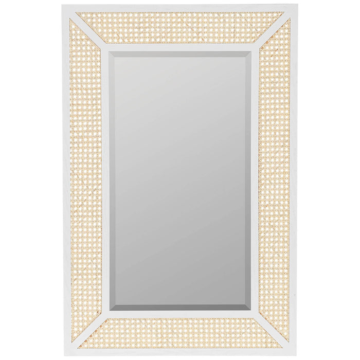 Cooper Classics Dani Natural Cane And White Wood 24 1/4" X 36" Wall Mirror (LOCAL PICKUP ONLY)