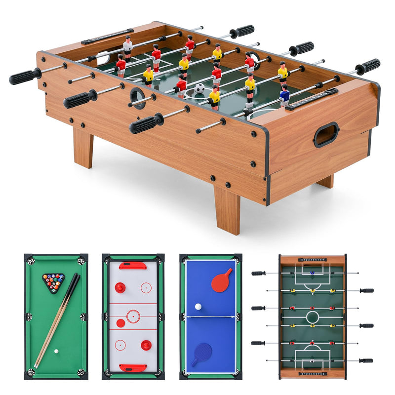 GYMAX 4 In 1 Multi Game Table, 32" Combo Game Table Set Includes Foosball, Pool Table, Hockey And Ping Pong Tabletops With Accessories For Kids & Adults, Home, Game Room, Family Nights (LOCAL PICKUP ONLY)