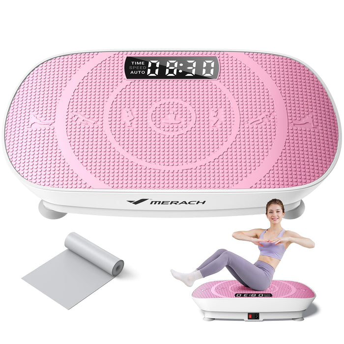MERACH Vibration Plate Exercise Machine, Whole Body Workout Equipment For Women, Bluetooth And Silicone Pedal, Vibration Plate With Auto Mode, Vibrate Fitness Platform For Home (Pink) (LOCAL PICKUP ONLY)