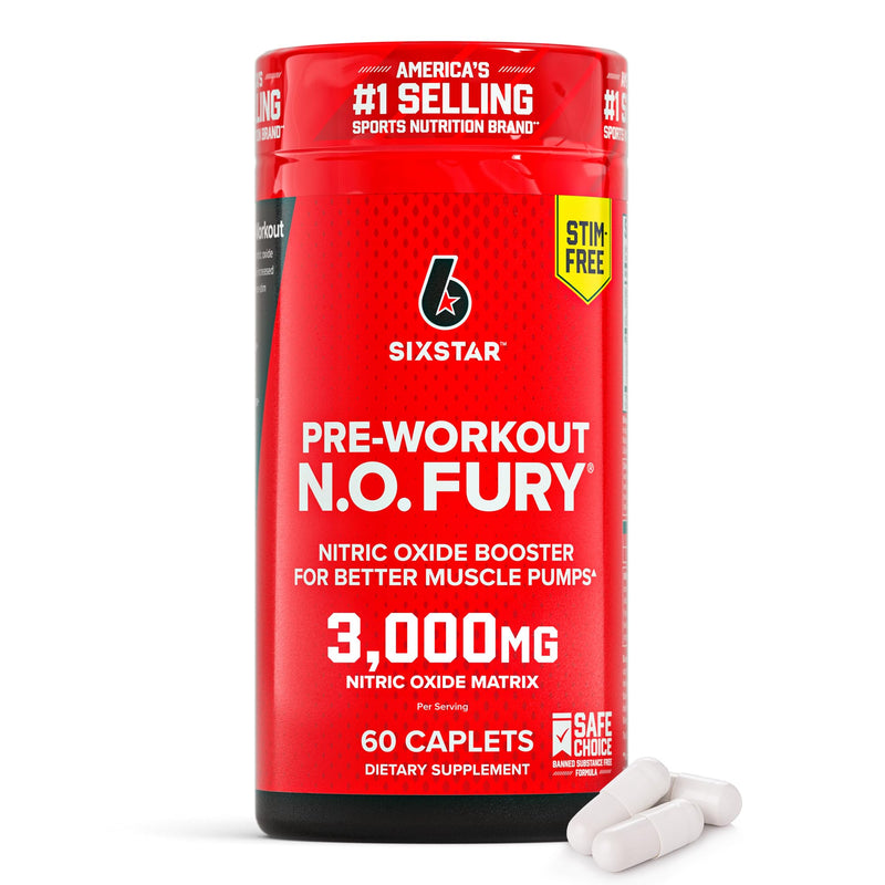 Six Star Nitric Oxide Supplements For Men & Women, Muscle Builder (60 Count) - Nitric Oxide Booster Pills Muscle Pump Pre Workout Supplement - Sports Nutrition For Muscle Building, Strength & Energy