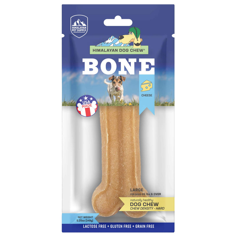 Himalayan Pet Supply Dog Chew Bone - Large | Long Lasting, Stain Free, Protein Rich, Low Odor | 100% Natural, Healthy & Safe | No Lactose, Gluten, Soy Or Grains | For Dogs 45 Lbs And Over