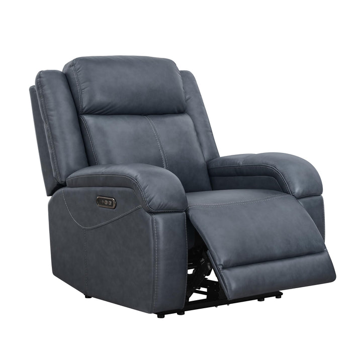 Watson & Whitely Genuine Leather Power Recliner Chairs For Adults, Wall Hugger RV Recliner With Power Headrest & Charging Ports, Electric Recliner Sofa Chair For Living Room, Navy (LOCAL PICKUP ONLY)