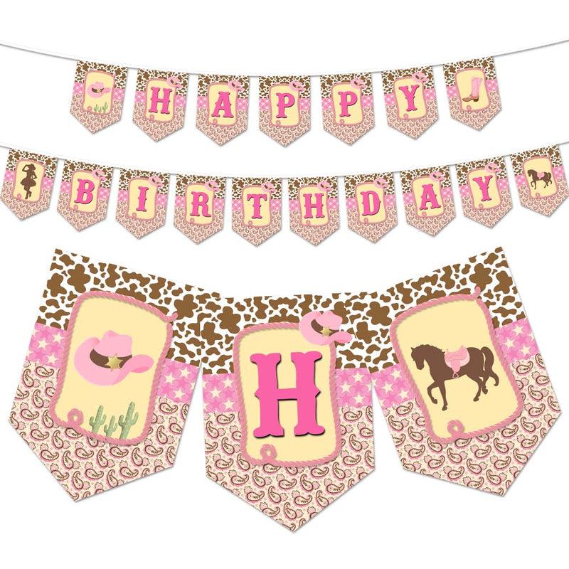 Wild West Themed Birthday Banner For Cowgirl, Western Theme Party Decorations And Supplies, Western Cowgirl Birthday Party Indoor Outdoor Decorations, Cowgirl Theme Birthday Banner For Baby Shower