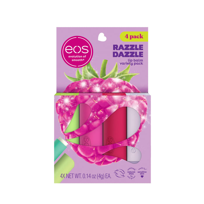 Eos Lip Balm Gift Set- Razzle Dazzle, Limited-Edition  0.14 Oz, 4-Pack