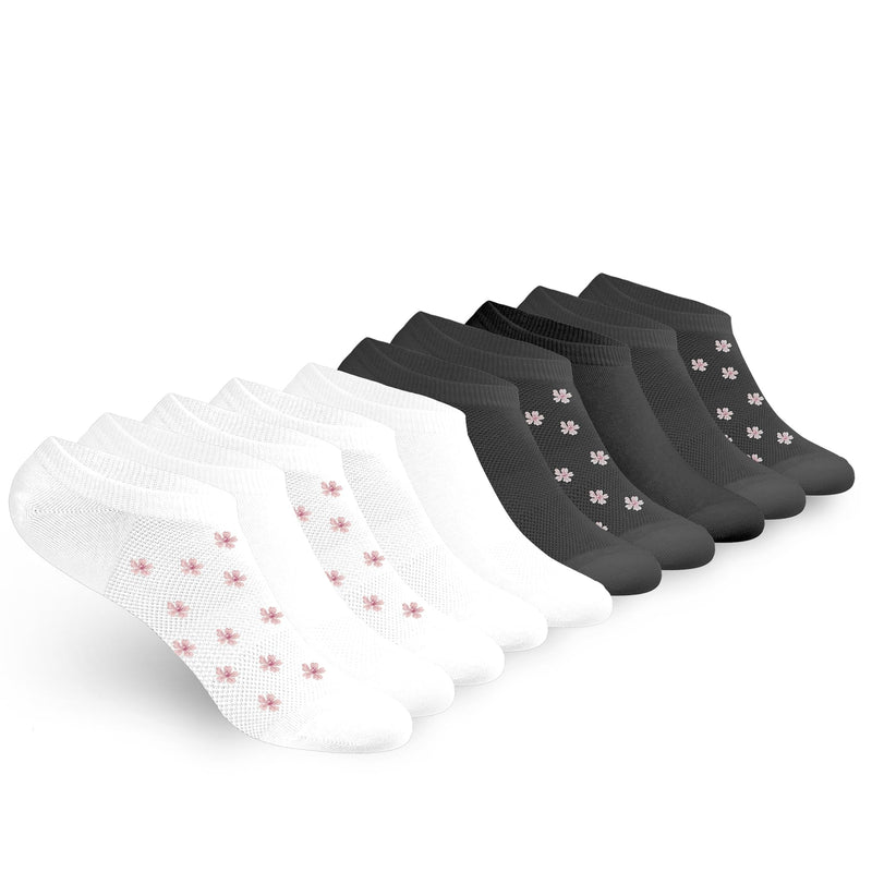 Laura Ashley Women's Ultra Low-Cut Laser Cut Liner Socks | Non-Slip & Invisible | Ideal For Sports, Gym, Hiking & Everyday Wear (10 Pairs)