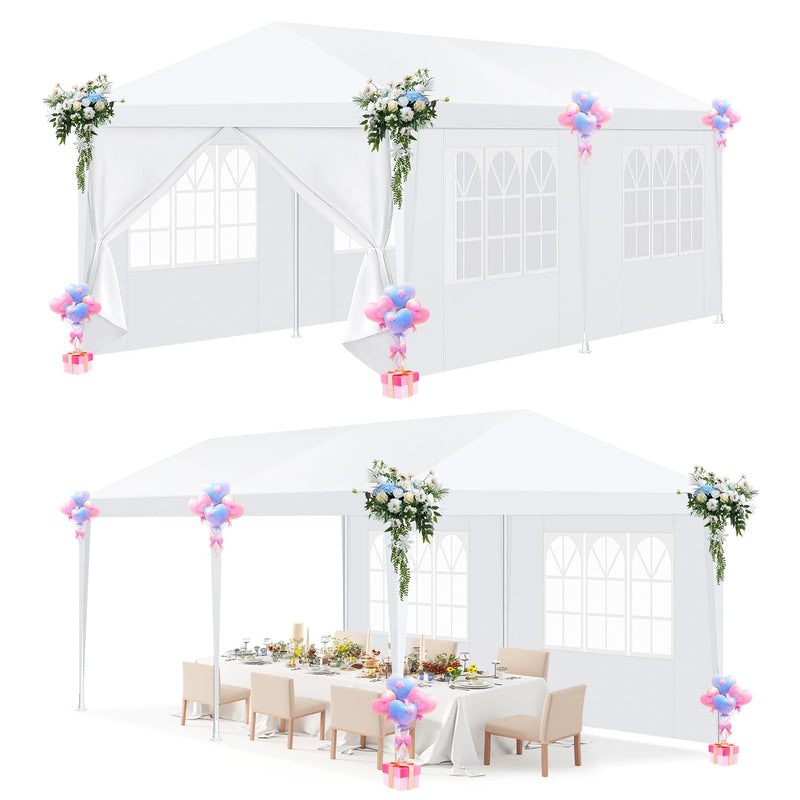 HOTEEL 10'X20' Party Tent, Outdoor Tent For Parties, Event Tent With Removable Sidewalls, Large Canopy Tent For Weddings, Parties, Patio Camping Gazebo, Waterproof, White (LOCAL PICKUP ONLY)