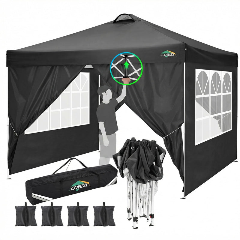COBIZI 10X10 Pop Up Canopy Tent With 4 Removable Sidewalls For Party (LOCAL PICKUP ONLY)