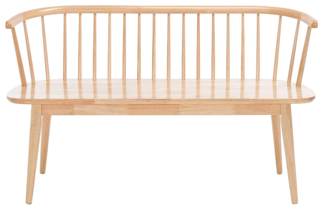 SAFAVIEH Home Collection Blanchard Farmhouse Natural Solid Wood Spindle Bench (LOCAL PICKUP ONLY)