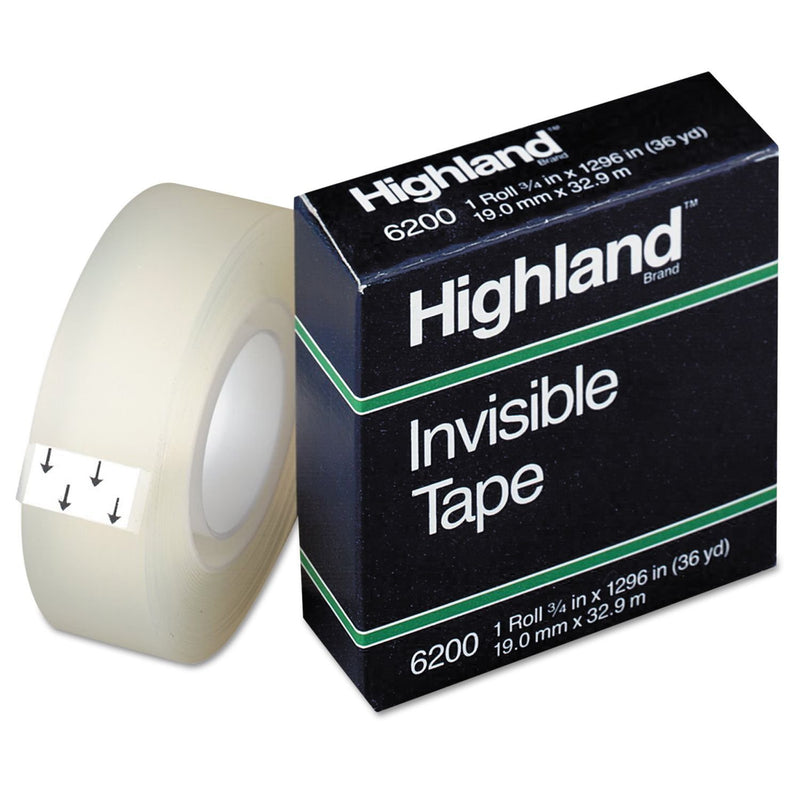 Highland Products - Highland - Invisible Permanent Mending Tape, 3/4" X 1296", 1" Core, Clear - Sold As 1 Roll