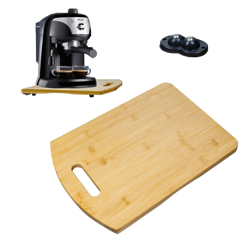 POKUSI Bamboo Appliance Slider - Durable 3-Layer Construction, Smooth Sliding System, And Silent Wheels For Easy Movement - Ideal For Coffee Makers, Air Fryers, Blenders, And More