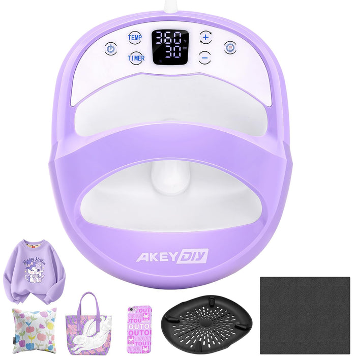 AKEYDIY Heat Press Machine, 12X10 Inch Portable Heat Transfer Machine Sublimation For T Shirts, Bags, Pillows, And HTV Vinyl Projects, W/Insulated Safety Base & 12''X14'' Insulation Pad