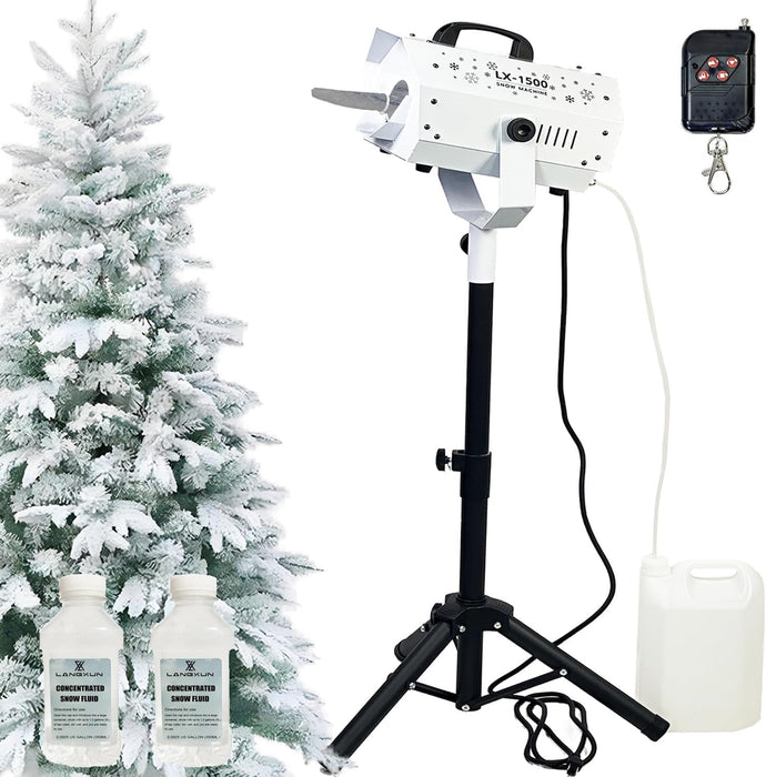 LANGXUN 1500W Snow Machine With Manual & Wireless Remote Control | Large Output Snowmaking Machine For Indoor & Outdoors | Adjustable Snowflake Size | Perfect For Christmas, Weddings, And Parties (LOCAL PICKUP ONLY)