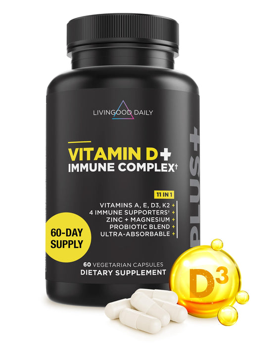 Livingood Daily Vitamin D + Immune Complex,60 Capsules EXP:12/26