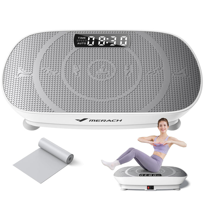 MERACH Vibration Plate Exercise Machine, Whole Body Workout Equipment For Women, Bluetooth And Silicone Pedal, Vibration Plate With Auto Mode, Vibrate Fitness Platform For Home (Grey) (LOCAL PICKUP ONLY)