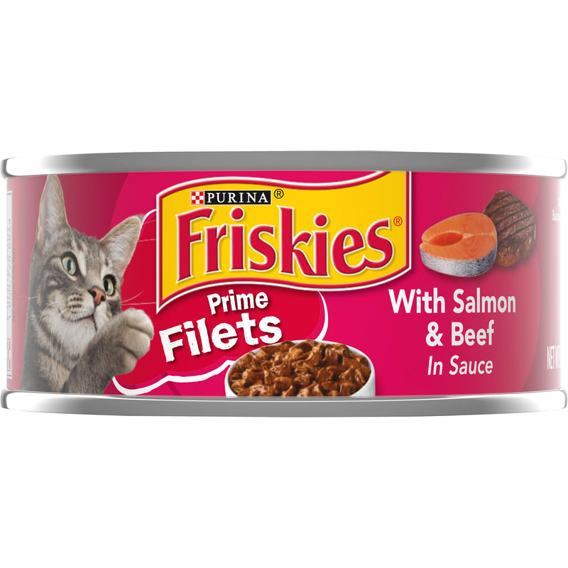 Friskies Can Cat Food Beef & Salmon, 5.5 Oz
