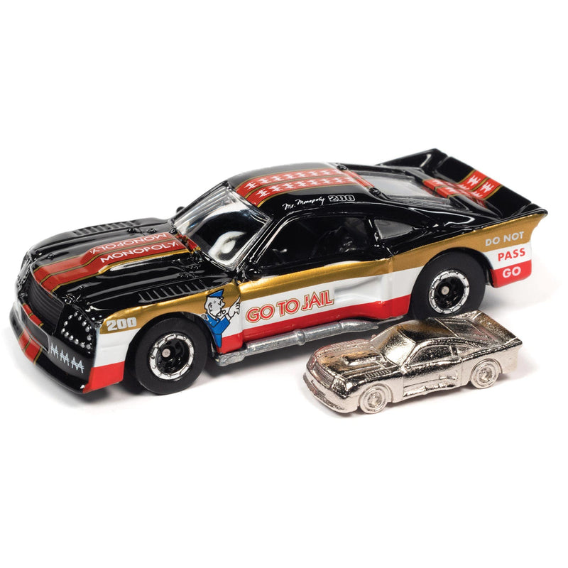 Monopoly 1975 Ford Mustang Cobra II Racer Go To Jail Black White and Red Stripes