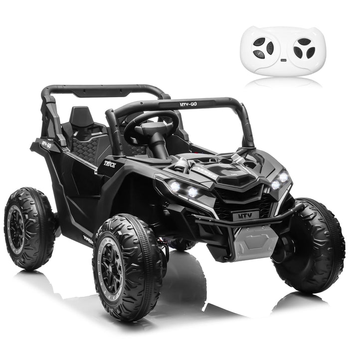 JOYRACER 24V Ride On Car 2 Seater Ride On UTV 4X4 Off-Road UTV For Kids 4X200W Powerful Motor Kids' Electric Vehicles With Remote Control, Spring Suspension, Led Light, Bluetooth Music, Black, JC603 (LOCAL PICKUP ONLY)