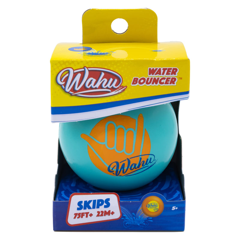 Wahu Water Bouncer 100% Waterproof Skipping Pool Ball Toy, 3.5" Bouncing Skip Ball For Pool And Beach, Skips Over 75' On Water, Teal