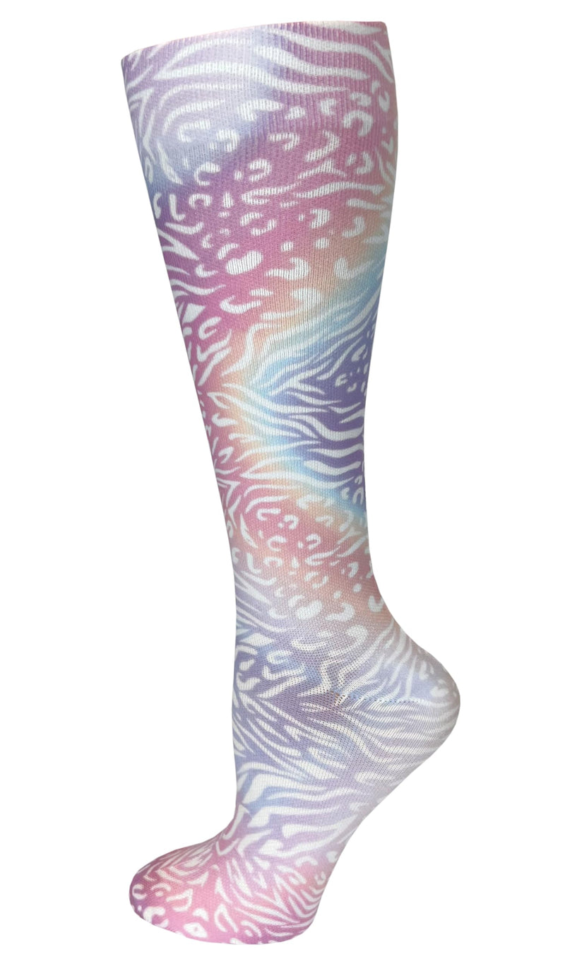 Prestige Medical 12" Soft Comfort Compression Socks, Pastel Animal Print