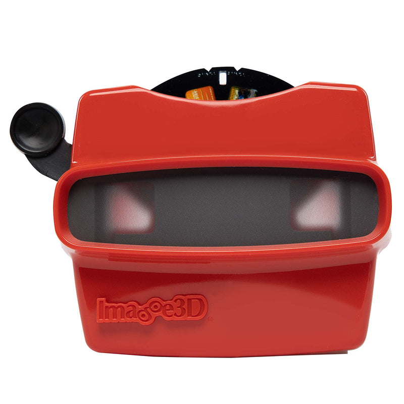 IMAGE3D Custom Viewfinder Reel Plus Retroviewer - For Kids, & Adults, Classic Toys, Slide Viewer, Retro, Vintage, May Work In Old Toys (Red)