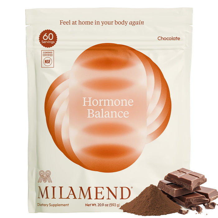Milamend Hormone Balance For Women 40:1 Myo-Inositol D-Chiro Inositol Supplement + Coq10, ALA, & Amino Acids – Fertility, Ovarian & Cycle Support – Chocolate Powder – 30-Day Supply
