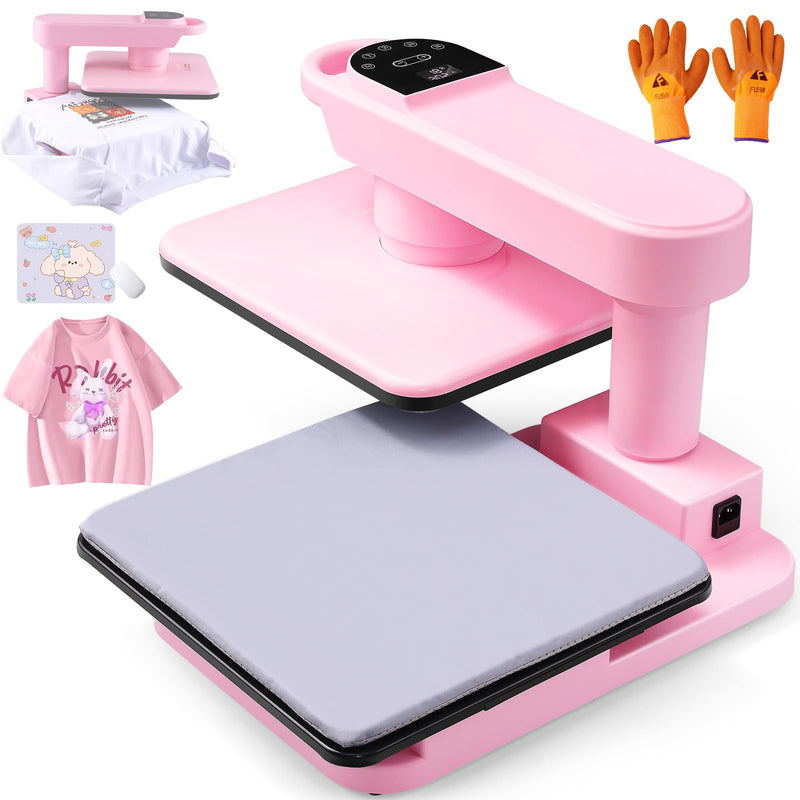 Whubefy 360° Swing Away Auto Heat Press Machine 15X15 For T Shirts, Pink (LOCAL PICKUP ONLY)