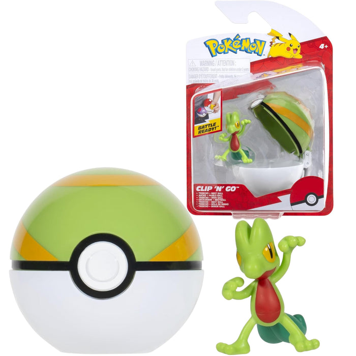 Pokemon Treecko with Nest Ball Clip 'N' Go Figure