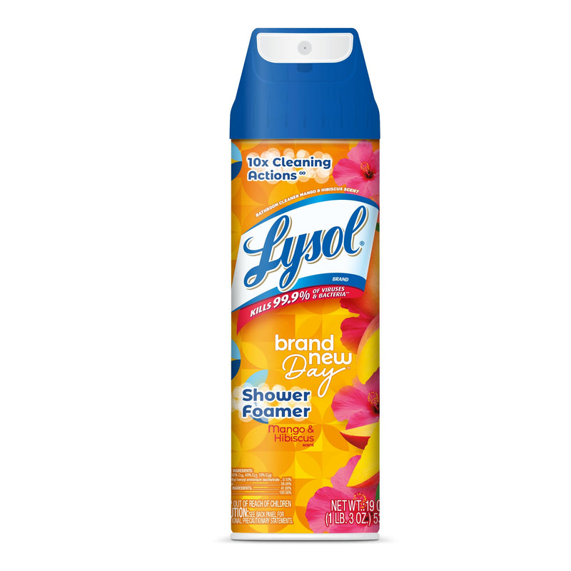 Lysol Foamer Aerosol Bathroom Cleaner, Mango & Hibiscus, 19 Ounce