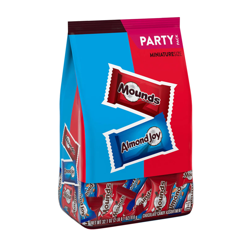 ALMOND JOY And MOUNDS Assorted Flavored Miniature, Candy Party Pack, 32.1 Oz