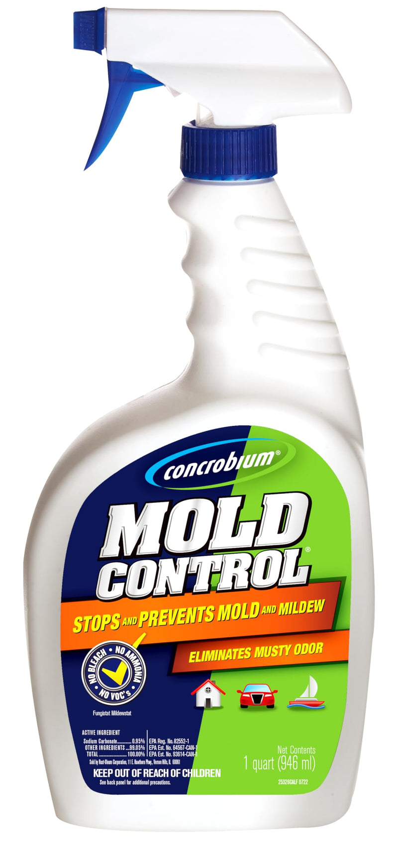Concrobium Mold Control, 32 Oz Spray – Eliminates & Prevents Mold – EPA-Registered, Bleach-Free, Odorless, VOC-Free