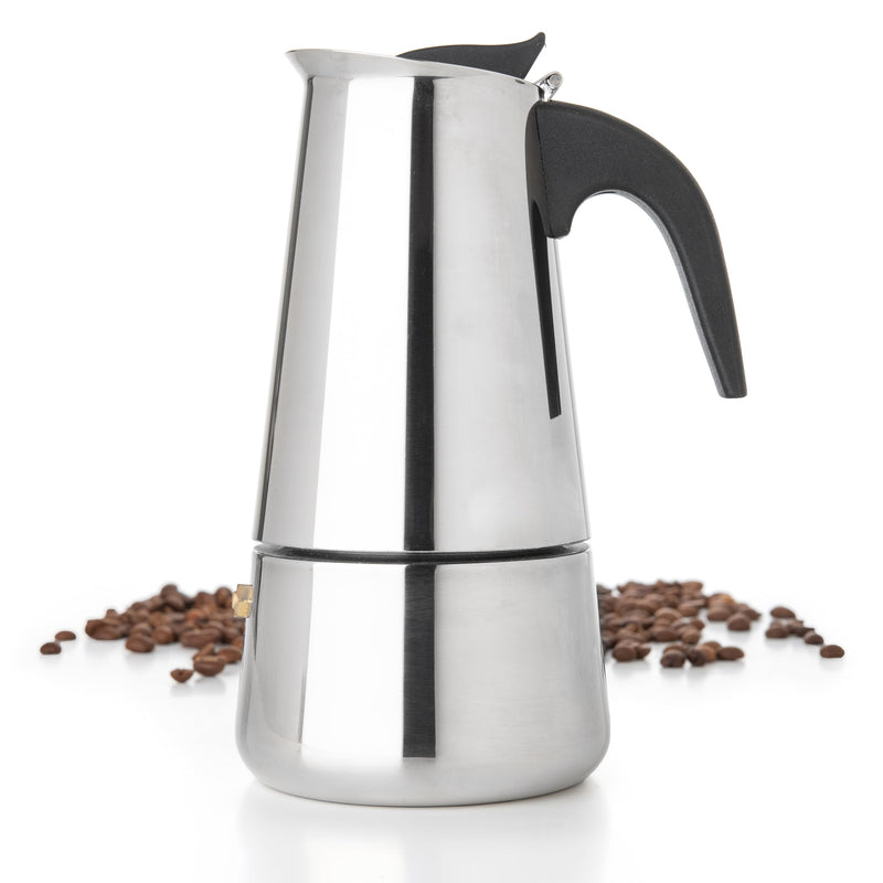 Mixpresso 9 Cup Greca Stovetop Espresso Maker 450Ml/15Oz, Moka Pot With Coffee Percolator Design, Stainless Steel Stove Top Coffee Maker For Camping Or Home Use, Italian Coffee Maker Stovetop