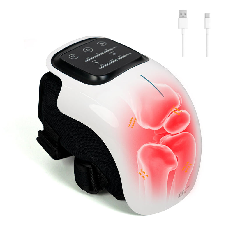 Brenzo 2026 NEW 3-In-1 Cordless Knee Massager With Heat, Red Light Therapy & 3 Vibration Modes, 3 Heating Levels, Heated Knee Pad For Pain Relief, Gifts For All Ages